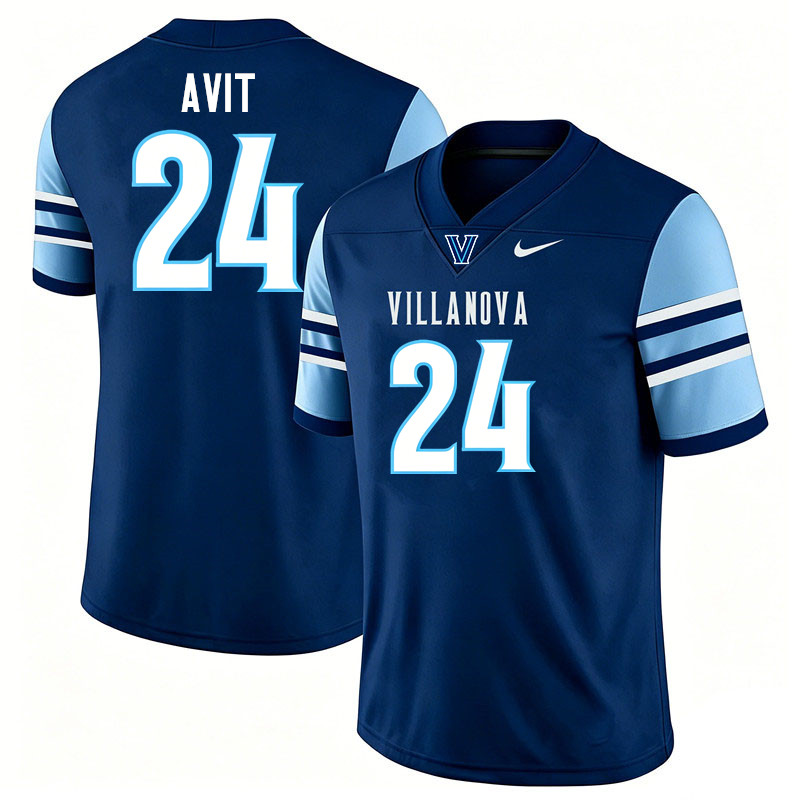 Villanova Wildcats #24 David Avit College Football Jerseys,Uniforms-Navy